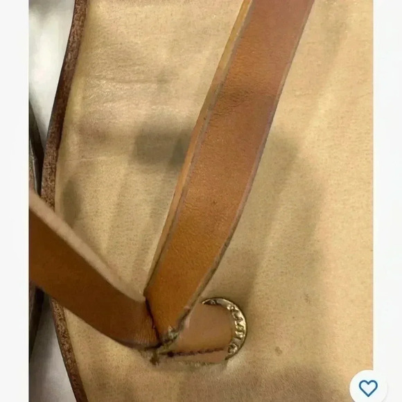 Nautica tan leather & canvas thong sandals women’s size 6.5 - Picture 4 of 5
